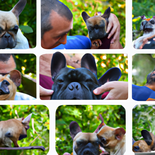 תמונה של בולדוג צרפתי עובר הכשרה להיות כלב טיפולי מוסמך.
