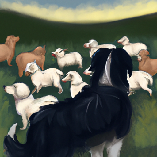 תמונה של כלב מתבונן בקשב בעדר כבשים.