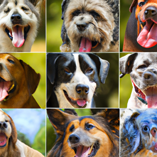 1. קולאז' המציג מגוון גזעי כלבים יפים