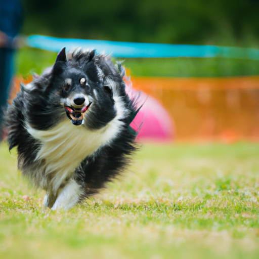 צילום אקשן של כלב רועה במהלך תחרות.
